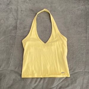 yellow crop top sleeveless Hollister size S